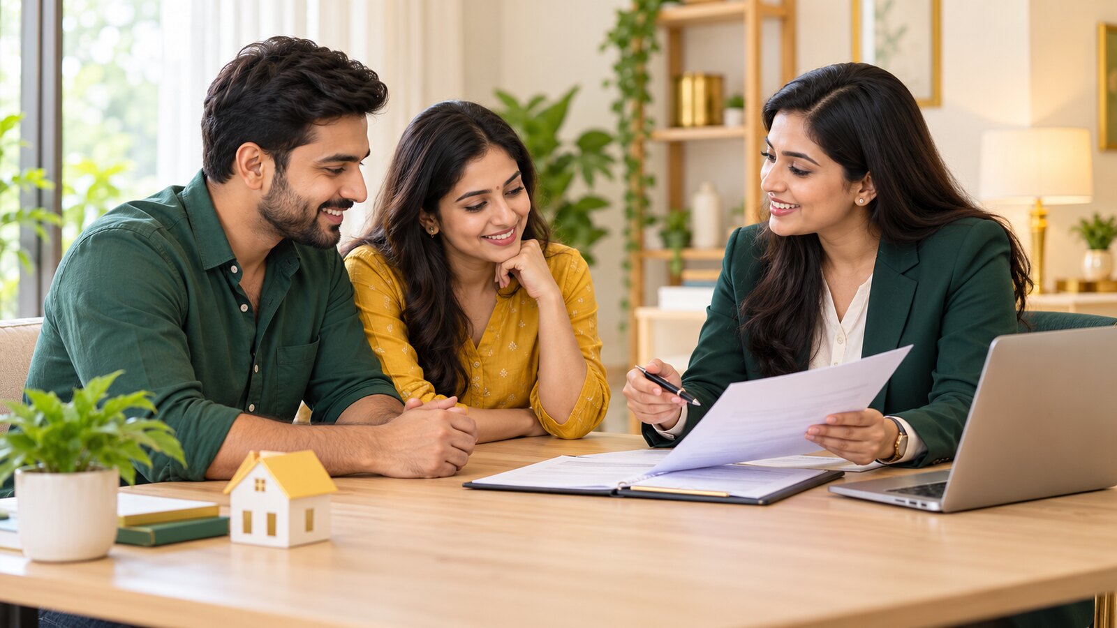 A Loandohst consultant guiding a couple through home-loan options